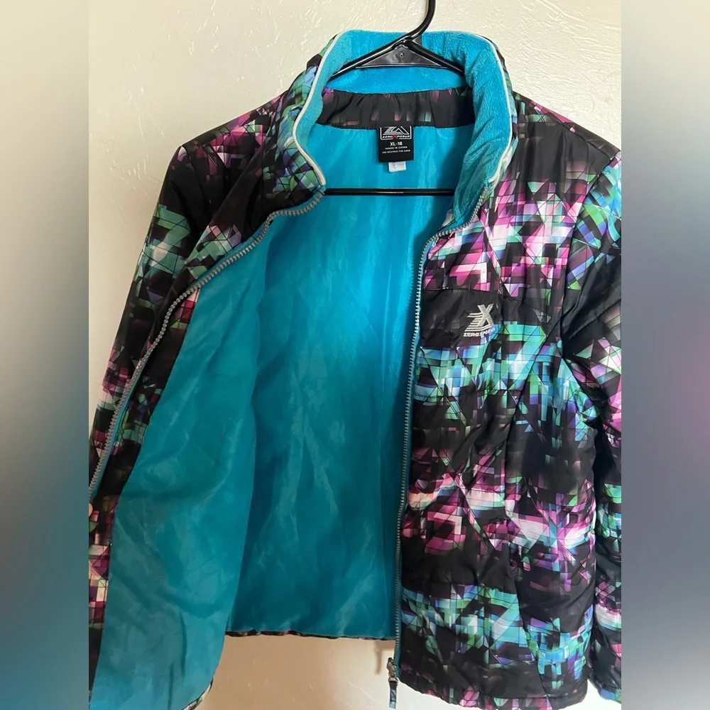 Zero Xposur Size Large 14 Winter Jacket Outerwear Mid-Length Blue girl